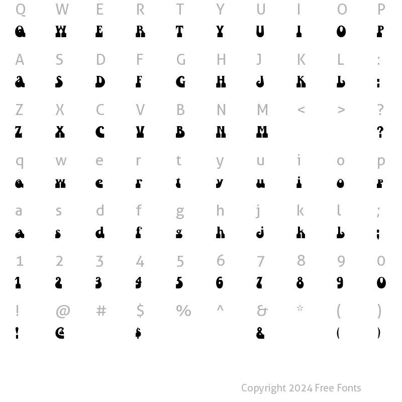 Character Map of Pinwinn Regular