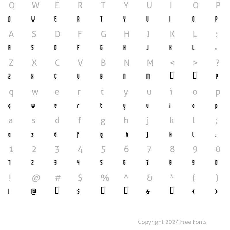 Character Map of pinx Black