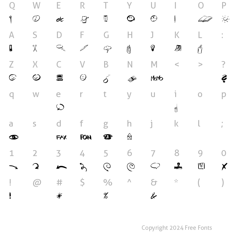 Character Map of PinxitOfficeLL Regular