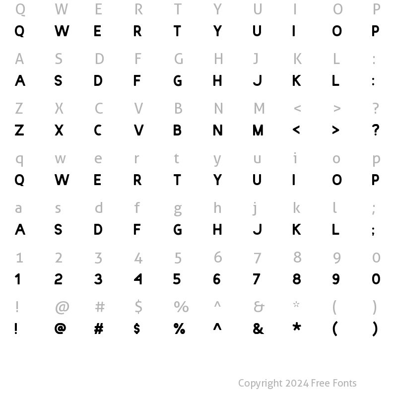 Character Map of Pipetton Sans Regular