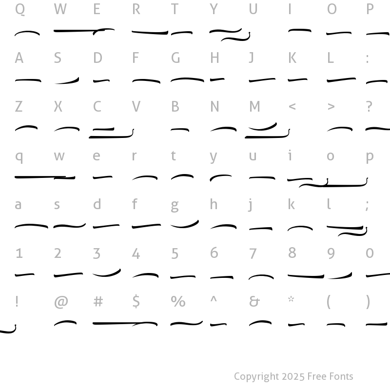 Character Map of Pipetton Swash Regular