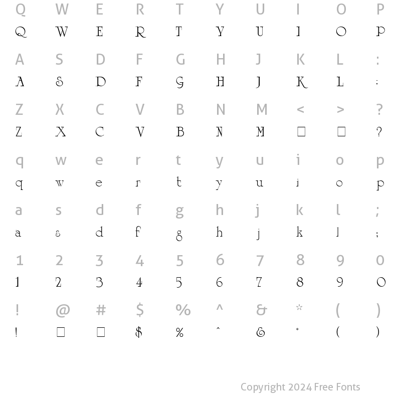 Character Map of Piquet SSi Regular