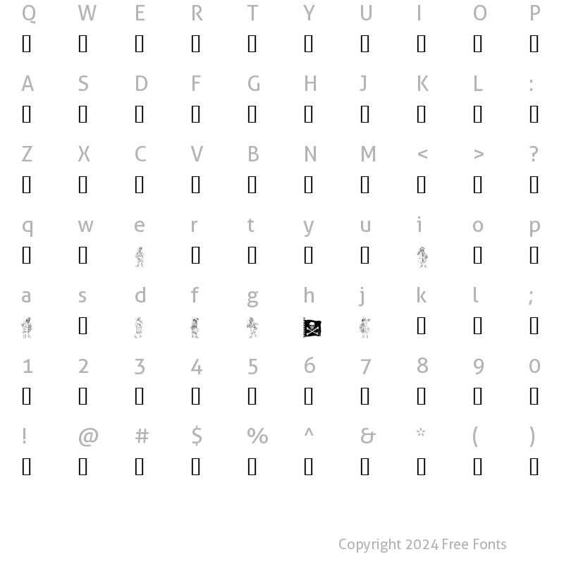 Character Map of pirates2 Regular