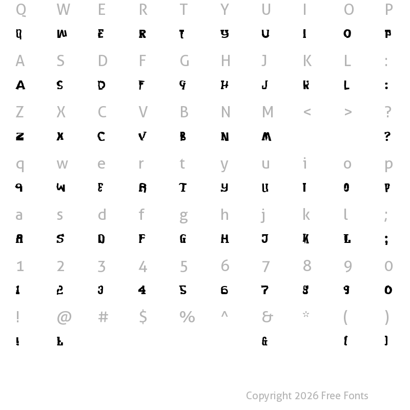 Character Map of PiratesBlackbeard Regular