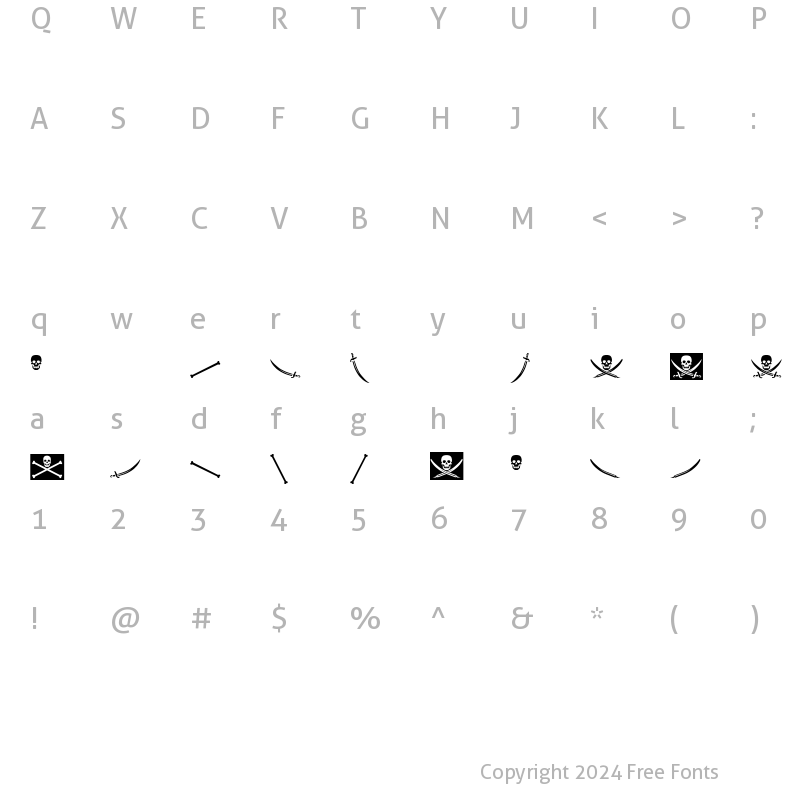 Character Map of Piratus Regular