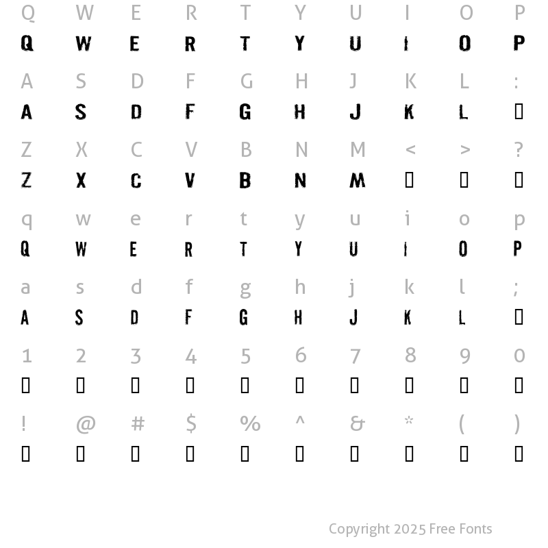 Character Map of Pistolgrip Regular