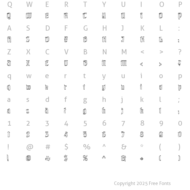 Character Map of Pittoresk Hollow Regular
