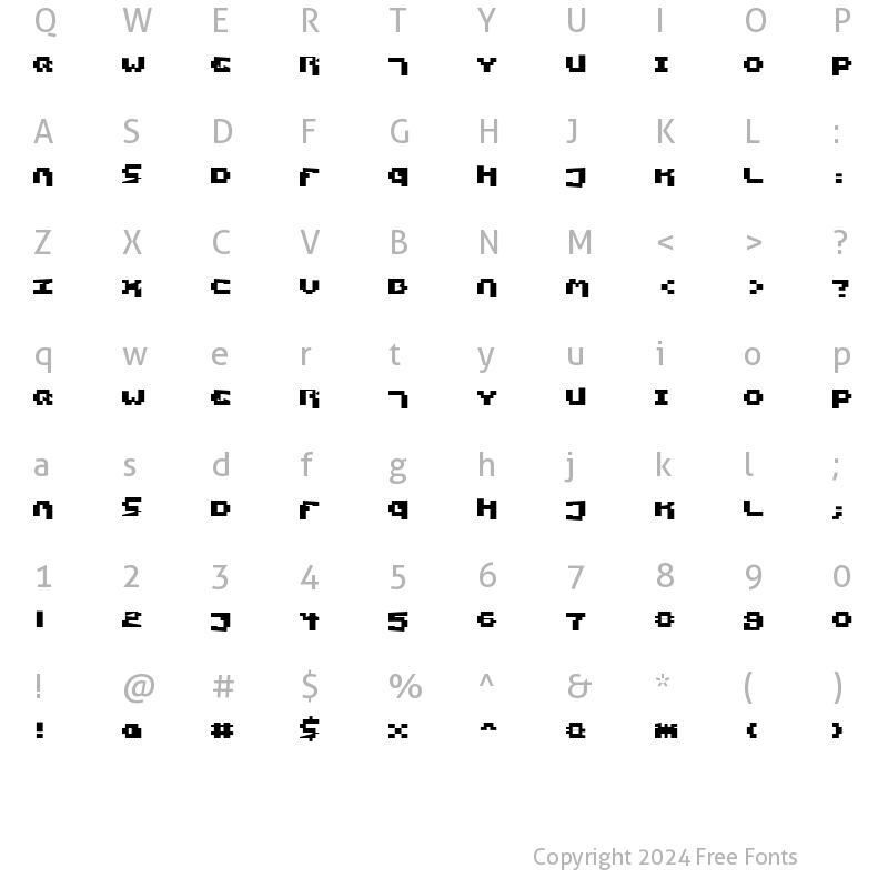 Character Map of Pixel Technology Regular