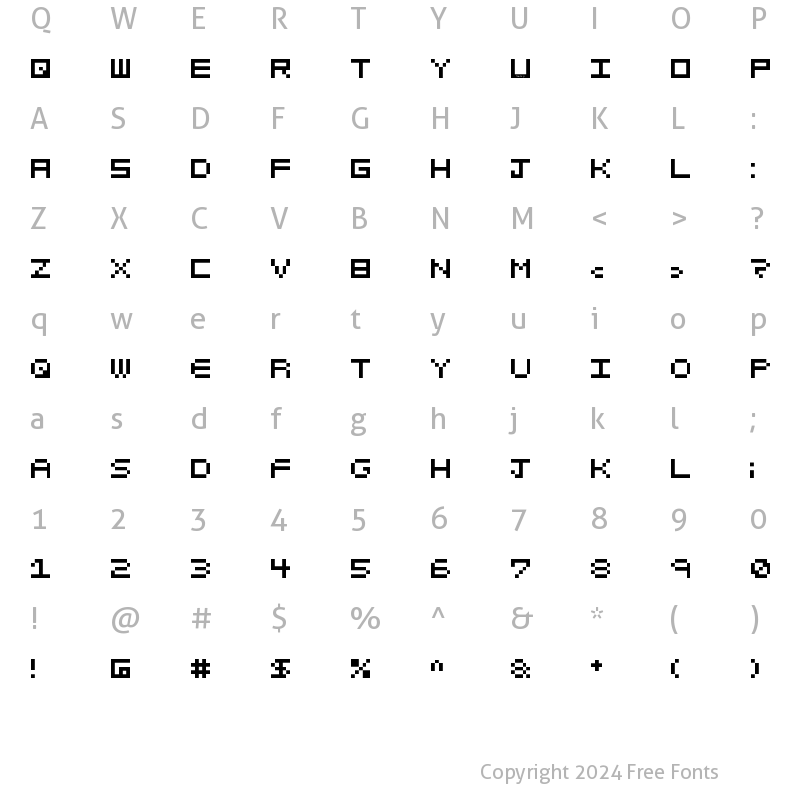 Character Map of Pixelated Regular