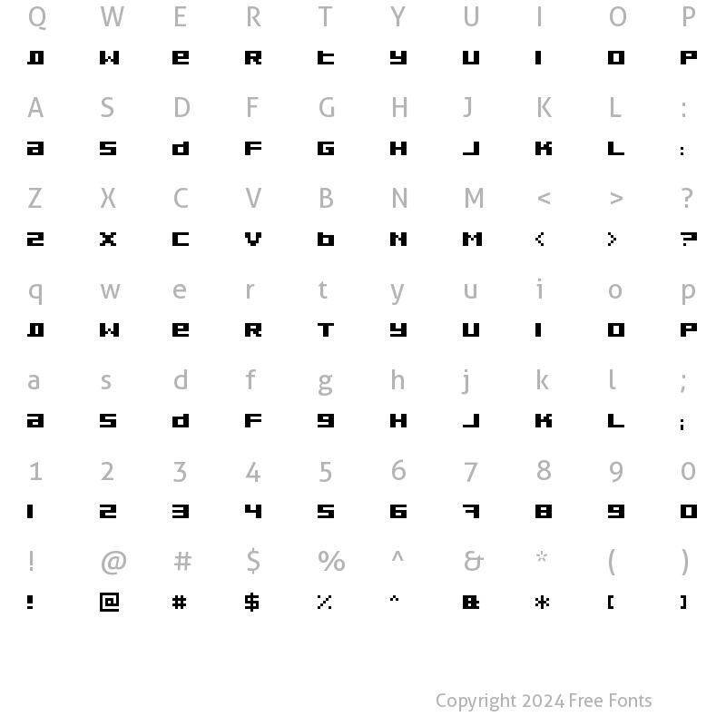 Character Map of Pixeldust Bold