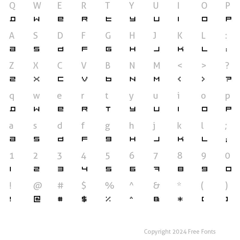 Character Map of Pixeldust Expanded Regular