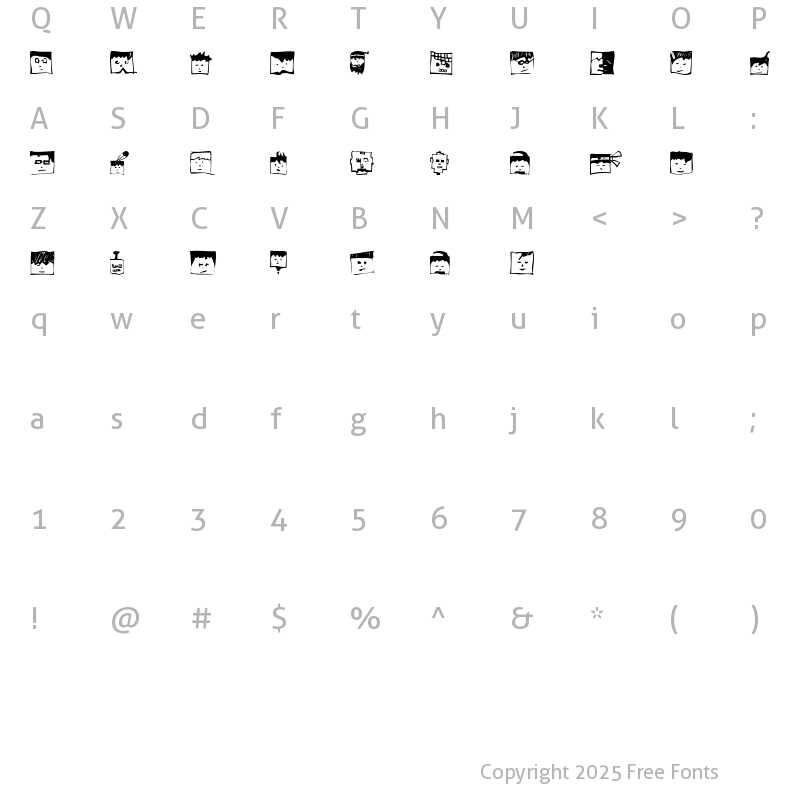 Character Map of PixelheadHandmadebeta Regular