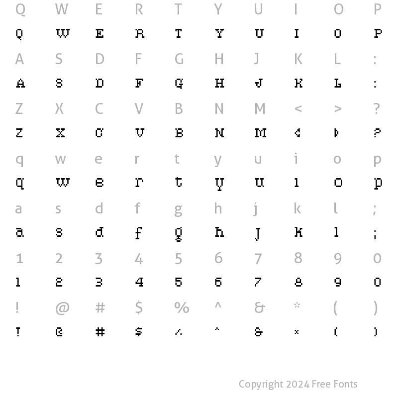 Character Map of PixelPirate Regular