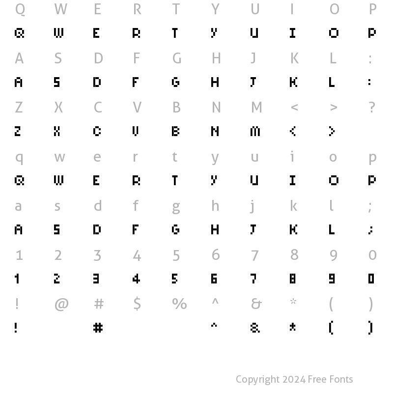 Character Map of PixelSix10 Regular