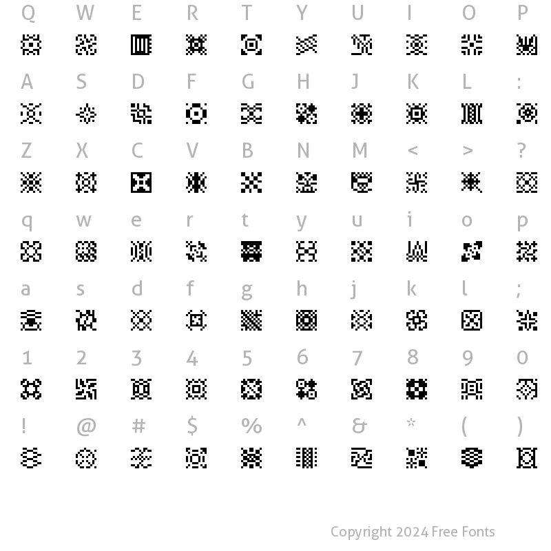 Character Map of Pixpat10 Regular