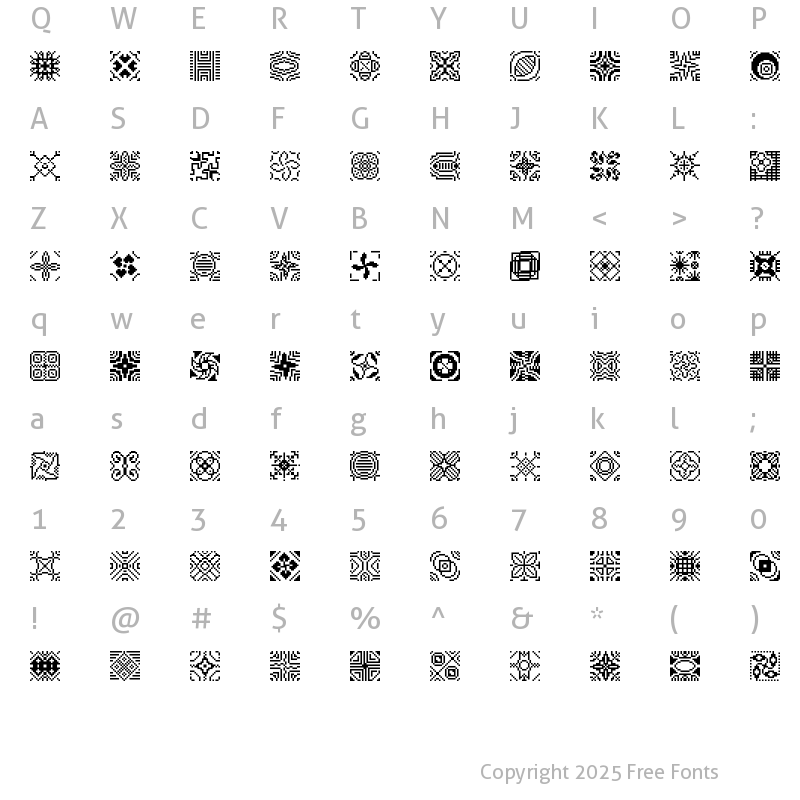 Character Map of Pixpat20 Regular