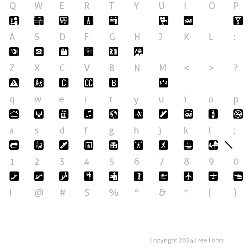 Character Map of PIXymbolsHotelBlack-Roman Medium