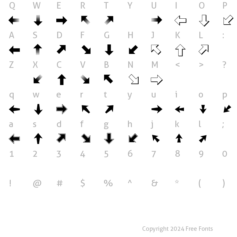 Character Map of PizzaDude Pointers Regular