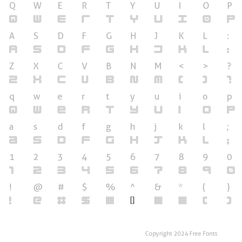 Character Map of pizzo Light