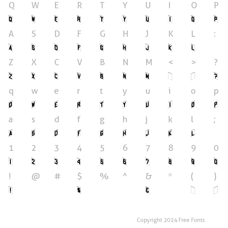 Character Map of Placard Regular