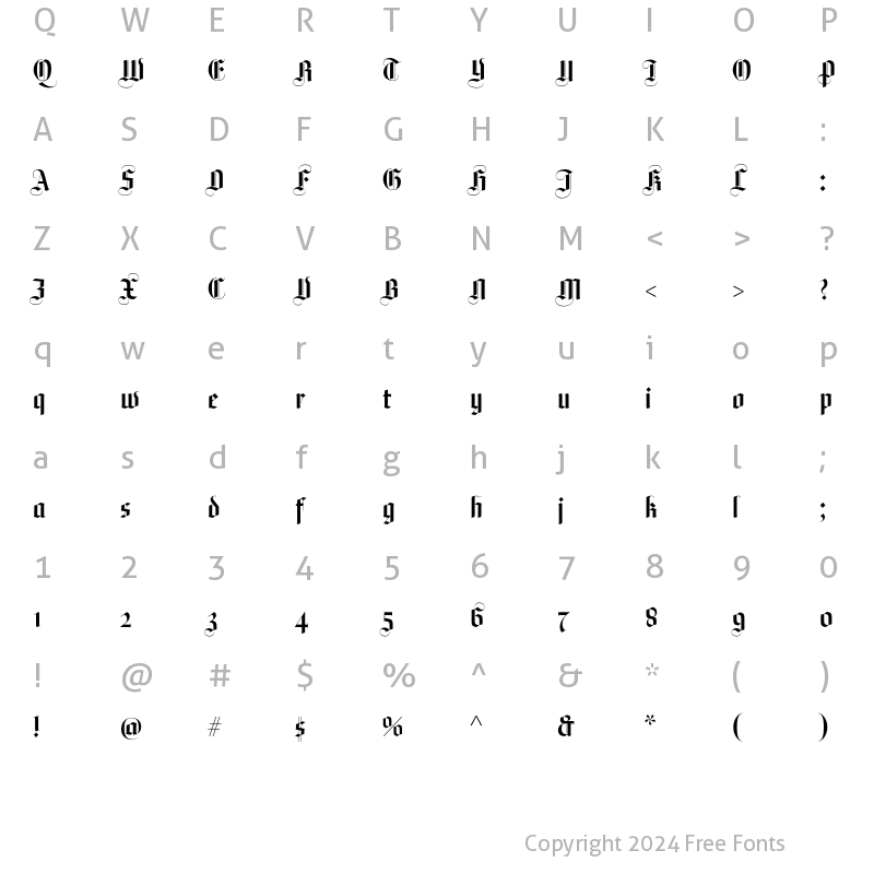 Character Map of Plagwitz CE Regular