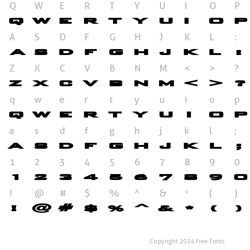 Character Map of Plain O Matic Regular