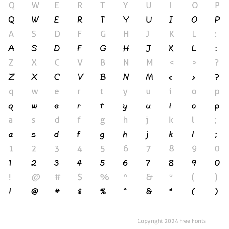 Character Map of PlainPensleXBold Bold