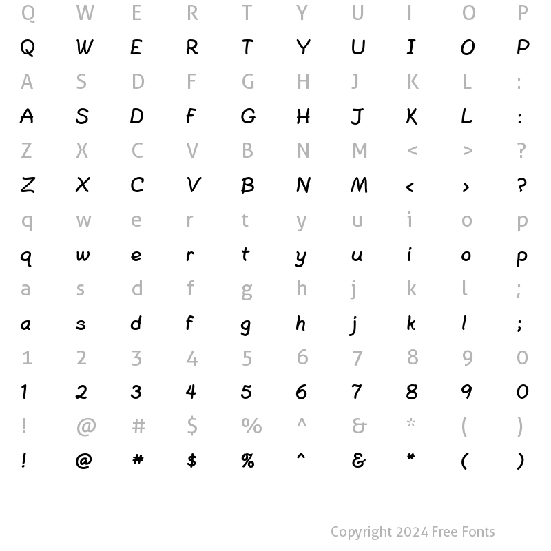 Character Map of PlainPensleXBold Regular