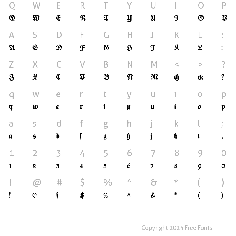 Character Map of PlakatFraktur Heavy