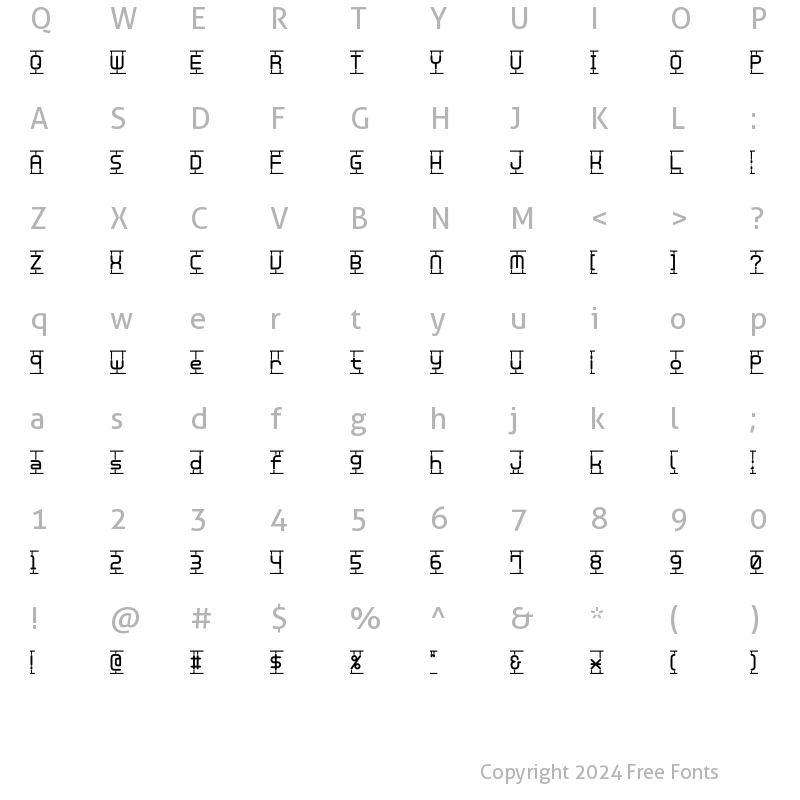 Character Map of Plamo Regular