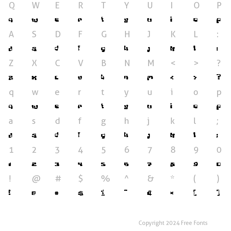 Character Map of Planet Bubble