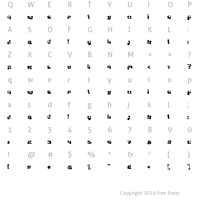 Character Map of Planet Bubble Regular