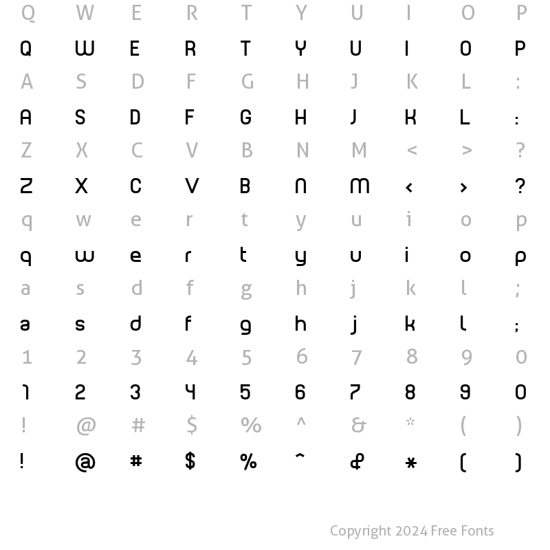 Character Map of Planet Estyle Regular