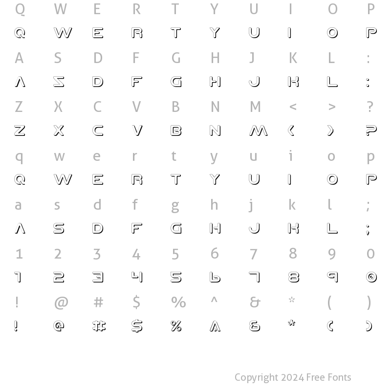 Character Map of Planet N Shadow Shadow