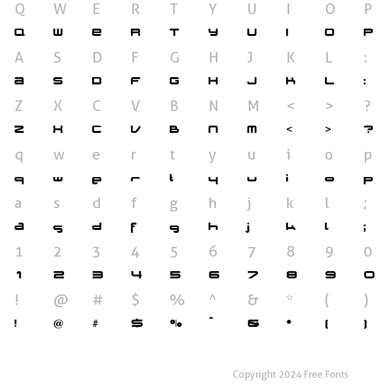 Character Map of Planet Opti Regular