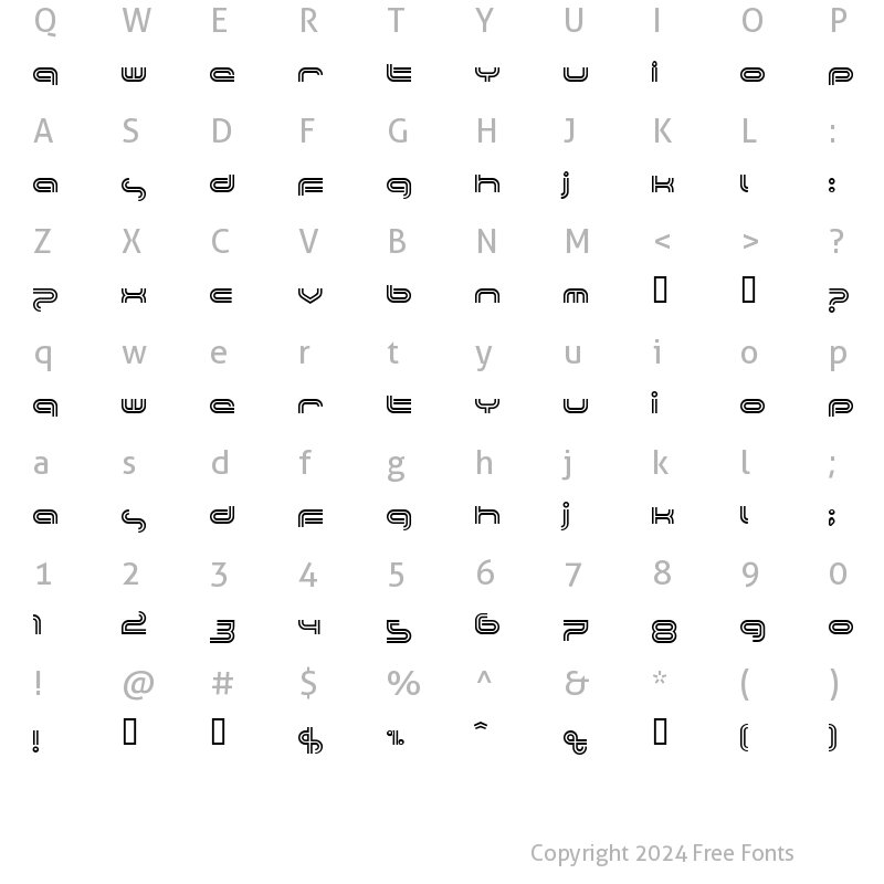 Character Map of Planet TriColore Regular