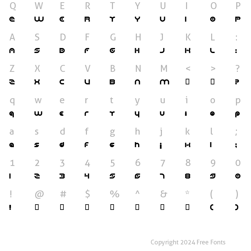 Character Map of Planetary Orbiter Bold