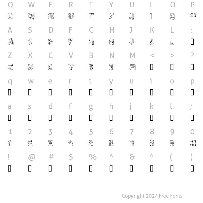 Character Map of Planks Regular