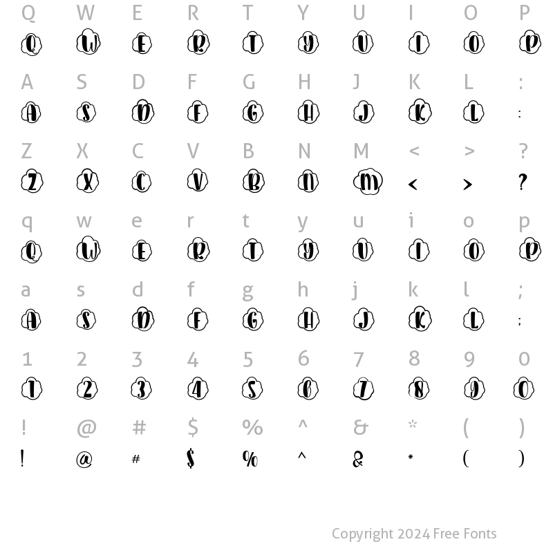 Character Map of Plant Factory 10 monogram Regular