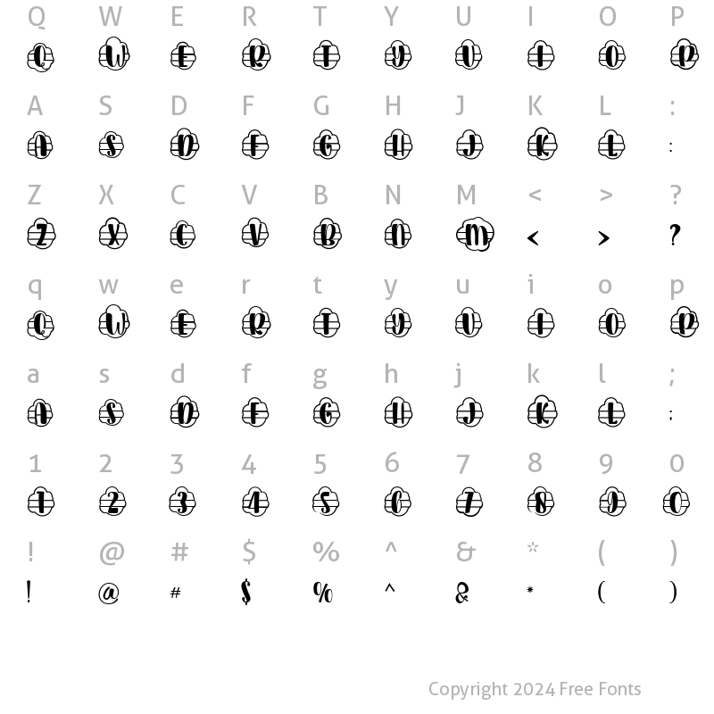 Character Map of Plant Factory 11 monogram Regular