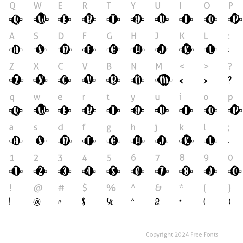 Character Map of Plant Factory 16 monogram Regular