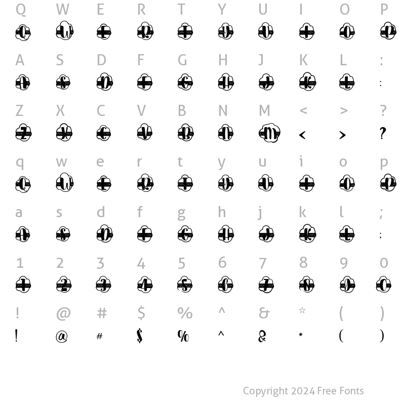 Character Map of Plant Factory 18 monogram Regular