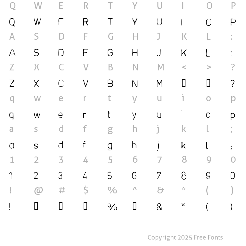 Character Map of plantiya2 Regular