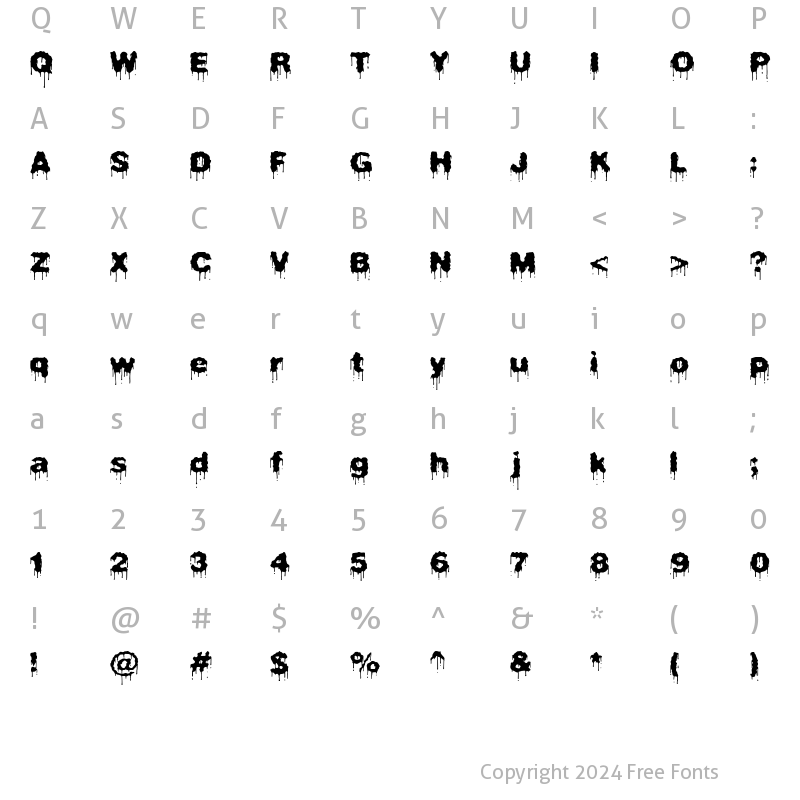 Character Map of Plasma Drip (BRK) Regular