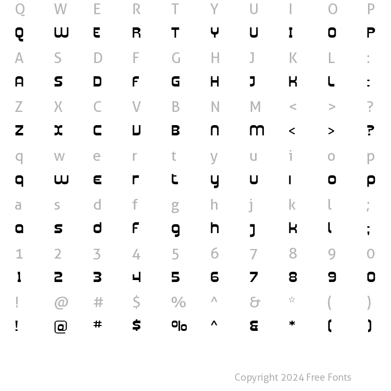 Character Map of Plasmatica Ext Regular