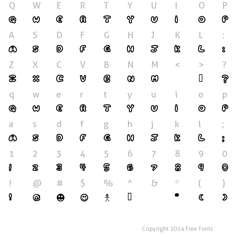 Character Map of Plastic Tomato Bold