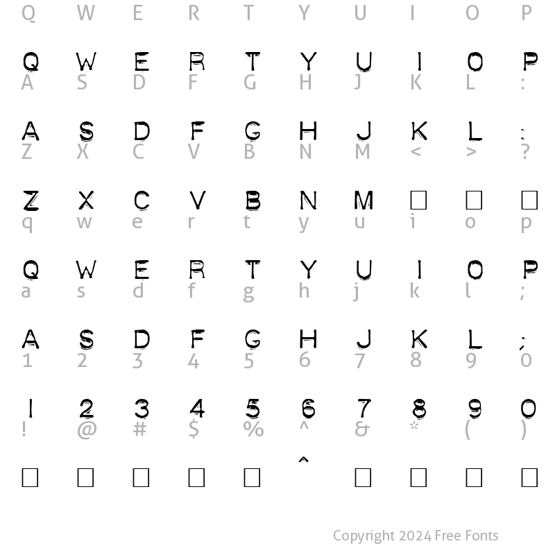 Character Map of Plastique Normal