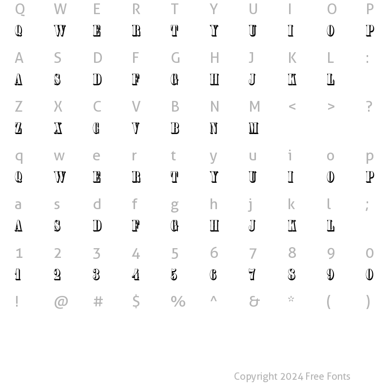 Character Map of Plastische Plakat-Antiqua Regular