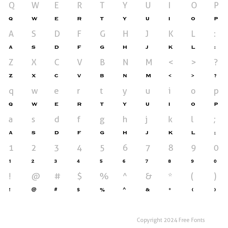 Character Map of Plate Gt Four MT Std Bd