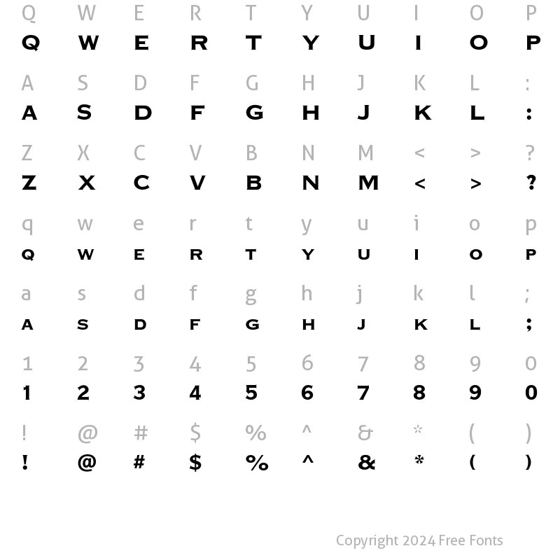 Character Map of Plate Gt One Three MT Std Bd